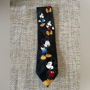Disney Mickey Mouse Vintage Men’s Black Tie One Size By Balancine Inc Polyester